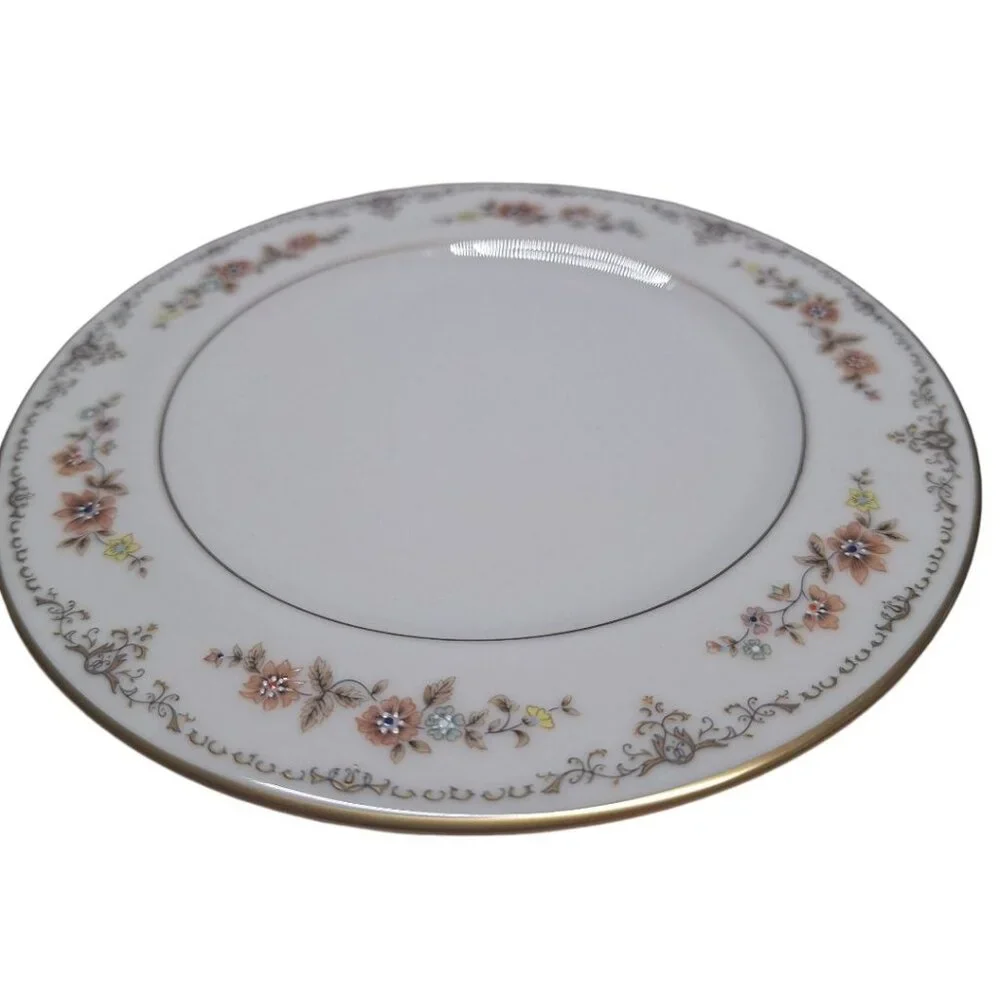 Gorham Long Meadow China Plate Small Bread Butter 6.5 Inch Gold Flowers USA‎